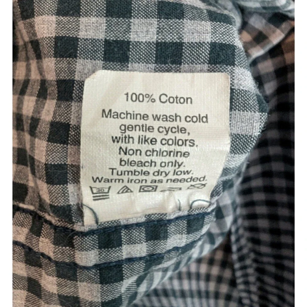 J. Crew Mens Large L Green Gray Check Dress Shirt Heathered Cotton Button Down